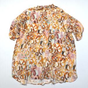 Q.Neel Nordic Design Women's Size 18 Orange Batik